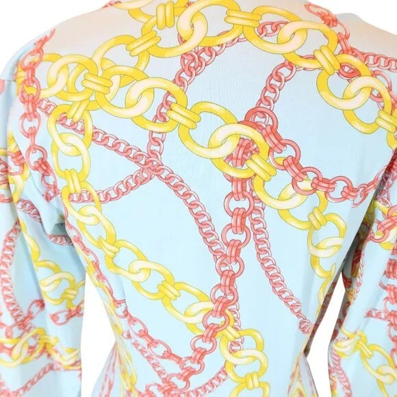 J MCLAUGHLIN Panama Chain Print Catalina Cloth Dress Size XS Preppy Stretch - Picture 5 of 7